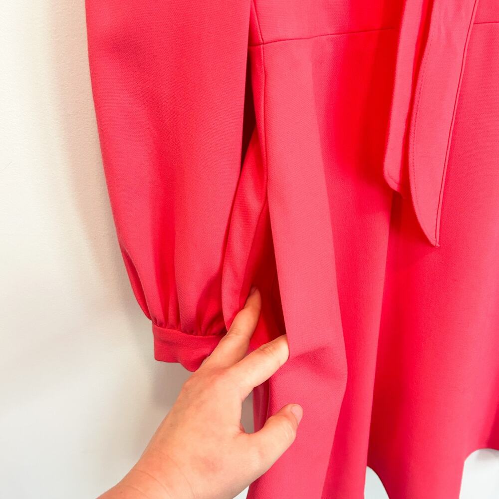 NEW Black Halo Ellen Front Tie Long Sleeve Dress Coral Size 6 - Picture 6 of 9